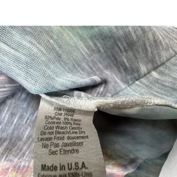 Jess &‎ Jane Abstract Print Tunic Top Womens Size S Multicolor Made in USA - Picture 6 of 7